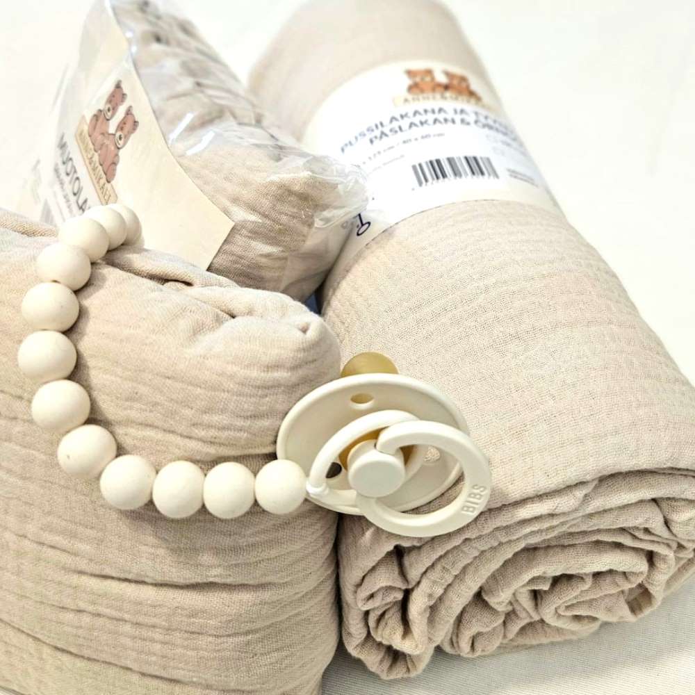 ANNE&MIKAEL Vauvan pussilakanasetti harso (85X125cm) - Oat beige