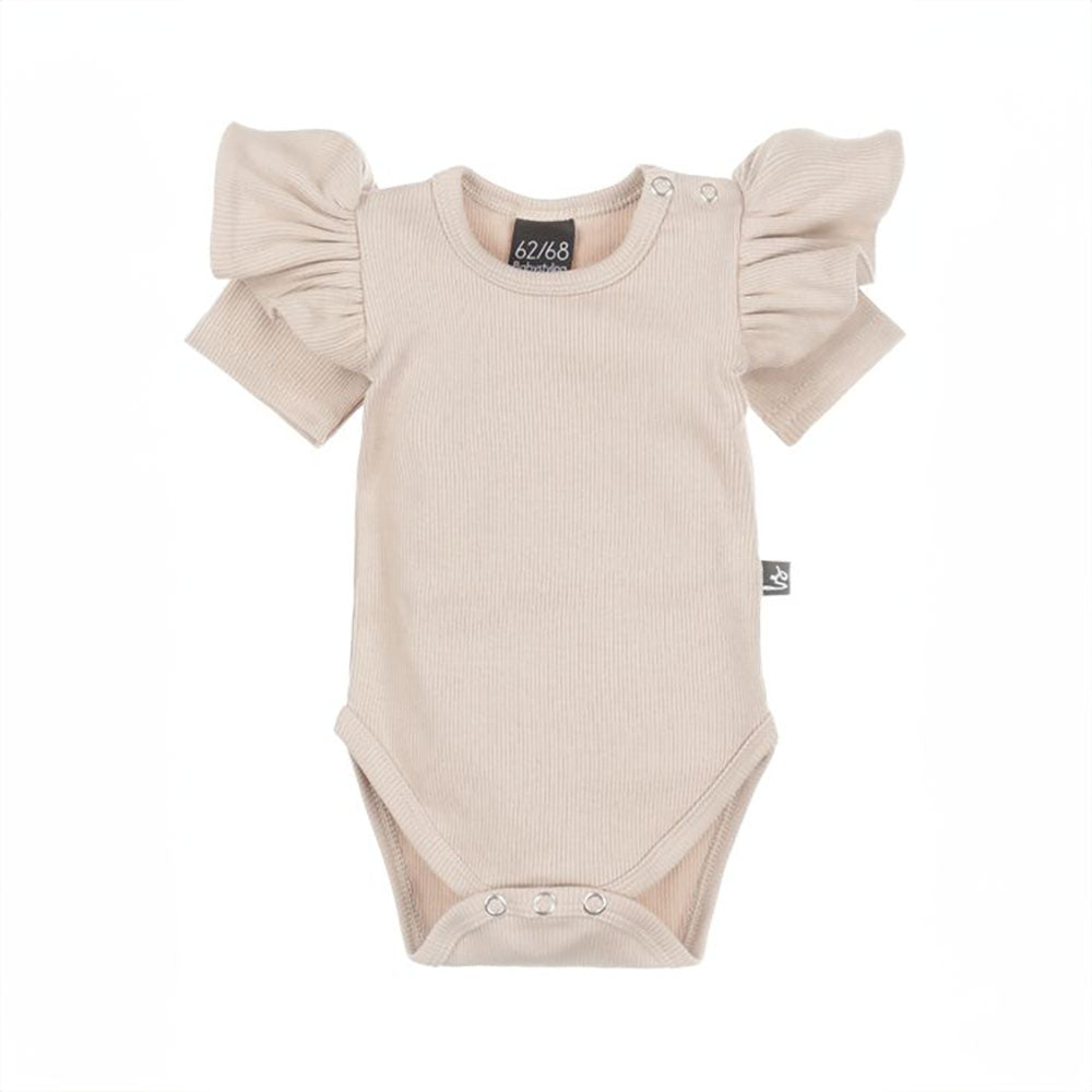BABYSTYLING vauvan body ruffle rib sand.