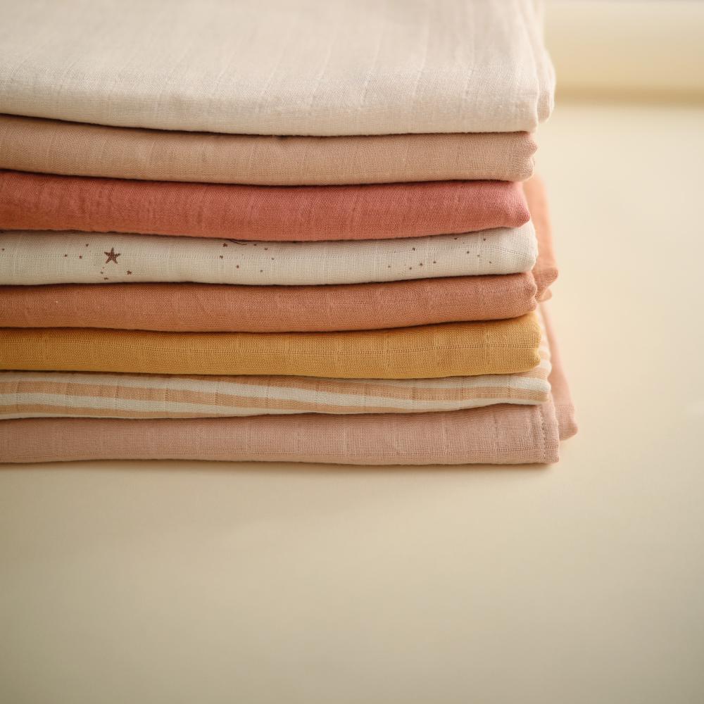 MUSHIE Swaddle harsoviltti (120x120cm) - Pale Taupe