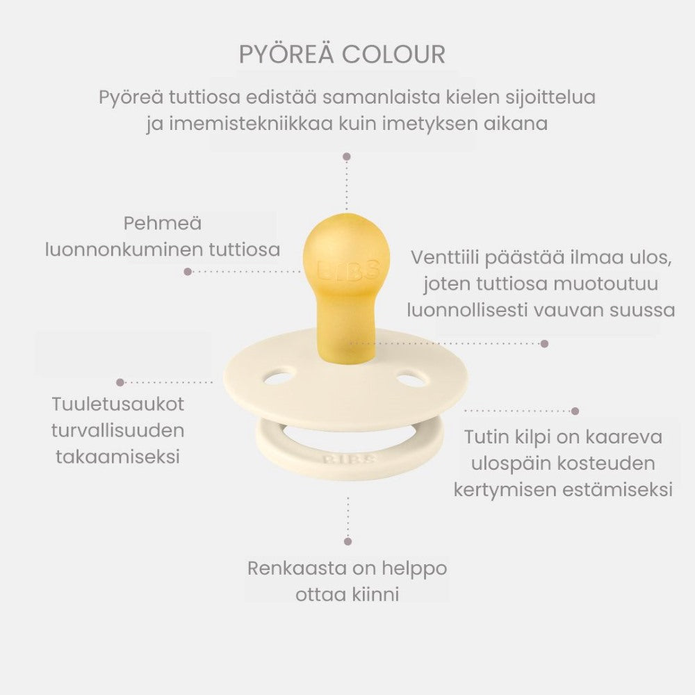 BIBS Colour pyöreä luonnonkumitutti.