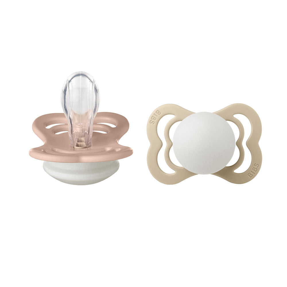 BIBS supreme glow, blush/vanilla.