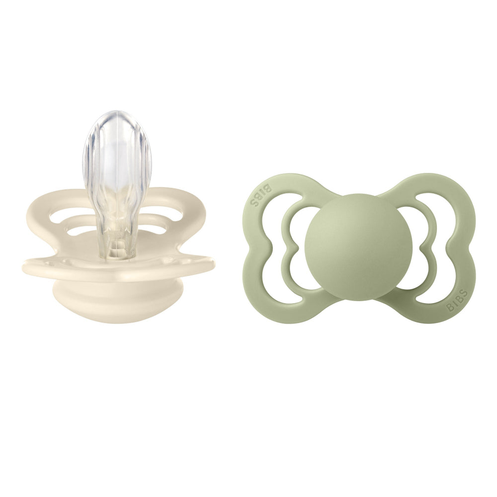 BIBS Supreme silikonitutit, Ivory/Sage.
