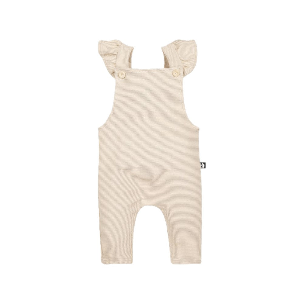 Babystyling lappuhaalari ruffle rib sand.
