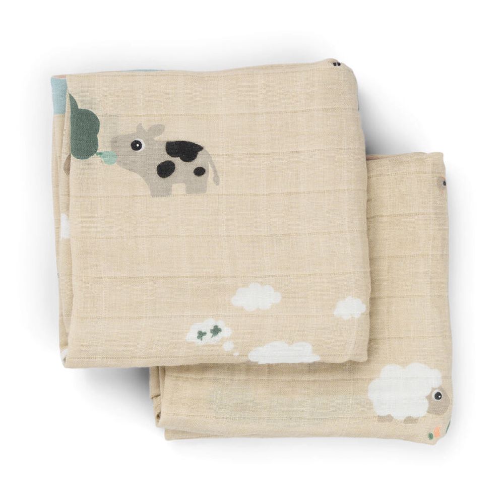 DONE BY DEER Harsot 2-pack (65x65cm) Tiny Farm - Sand
