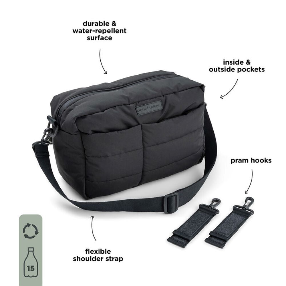 Done by Deer Vaunulaukku stroller bag ominaisuudet, Black.