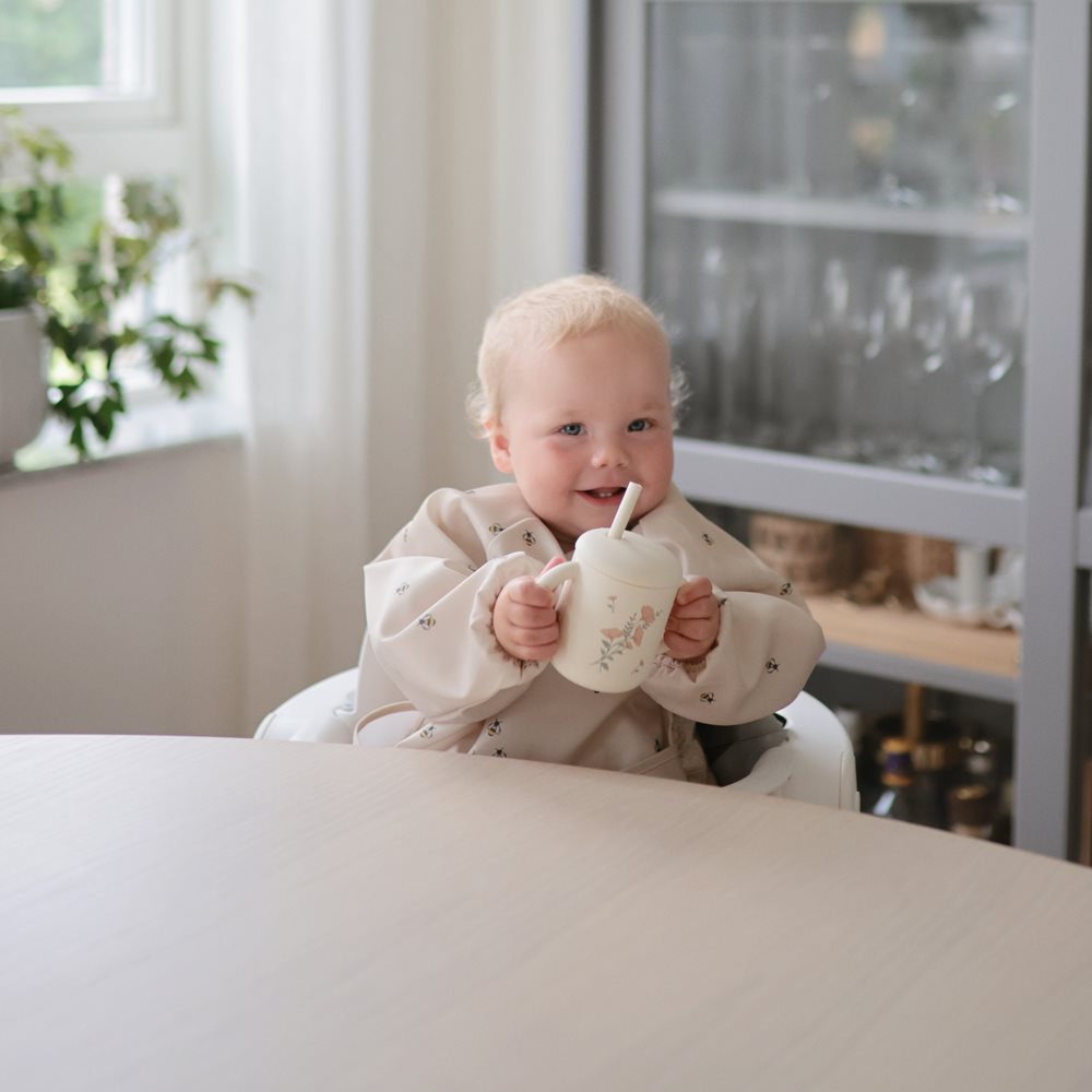 MUSHIE Silikoninen ruokailusetti - Pink Flowers