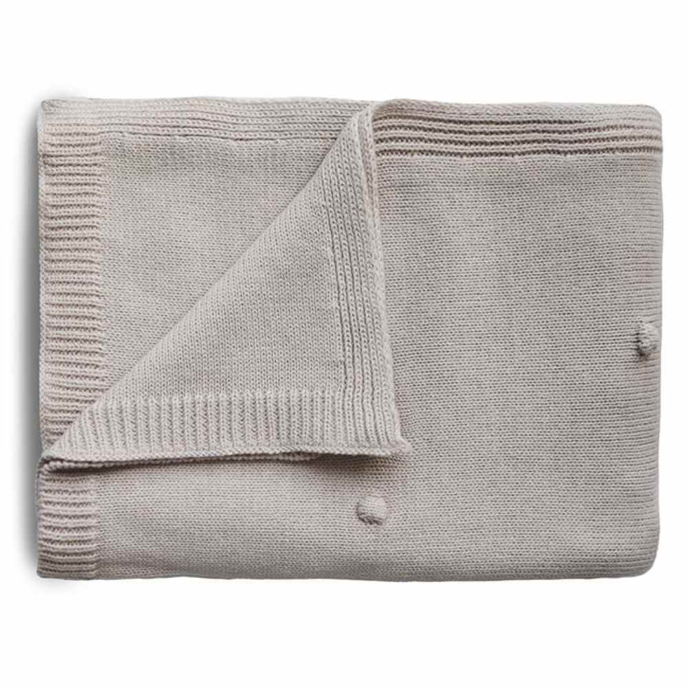 Mushie vauvan neulottu torkkupeitto, off white melange.