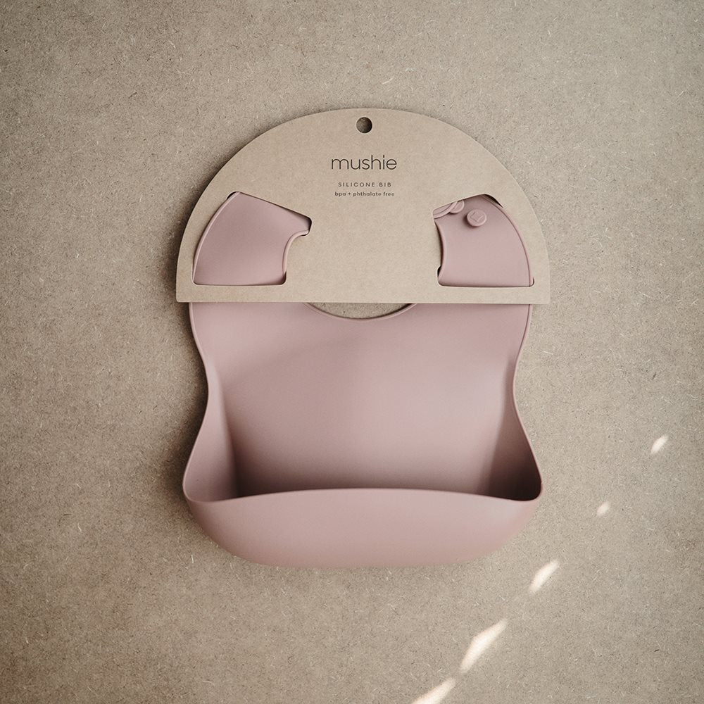 MUSHIE Silikoninen ruokalappu vauvalle, blush.