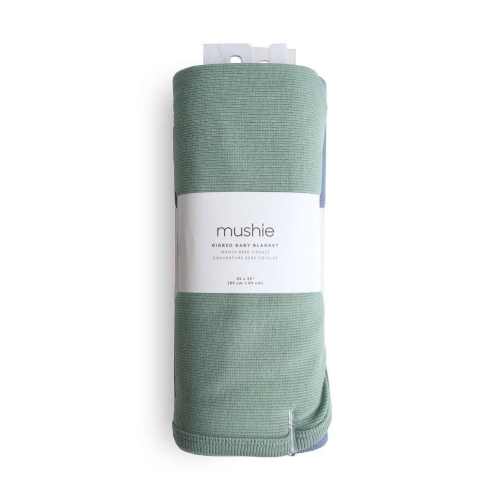 MUSHIE Ribbed Baby Blanket torkkupeitto - Roman Green