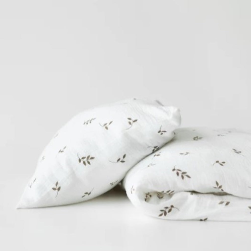 TISU Vauvan pussilakanasetti harso (85x125cm) - Cream Leaves