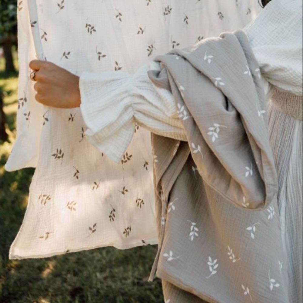 TISU Vauvan pussilakanasetti harso (85x125cm) - Cream Leaves