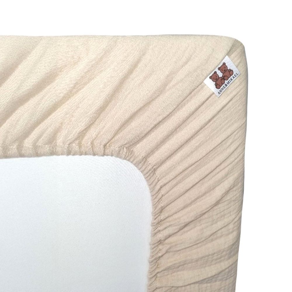 ANNE&MIKAEL Muotoonommeltu harso aluslakana (60x120cm) - Oat beige