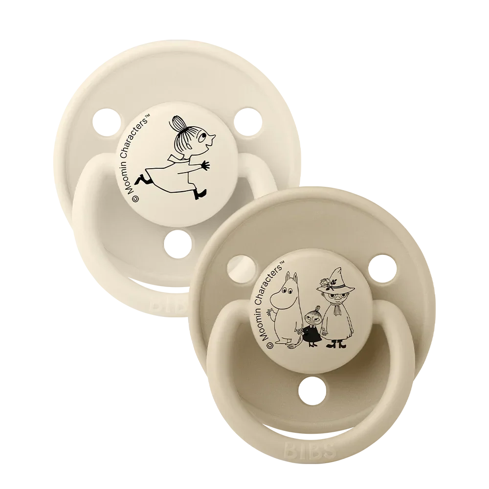 BIBS x Moomin De Lux tutti 2-pack (one size), silikoni - Ivory/Vanilla