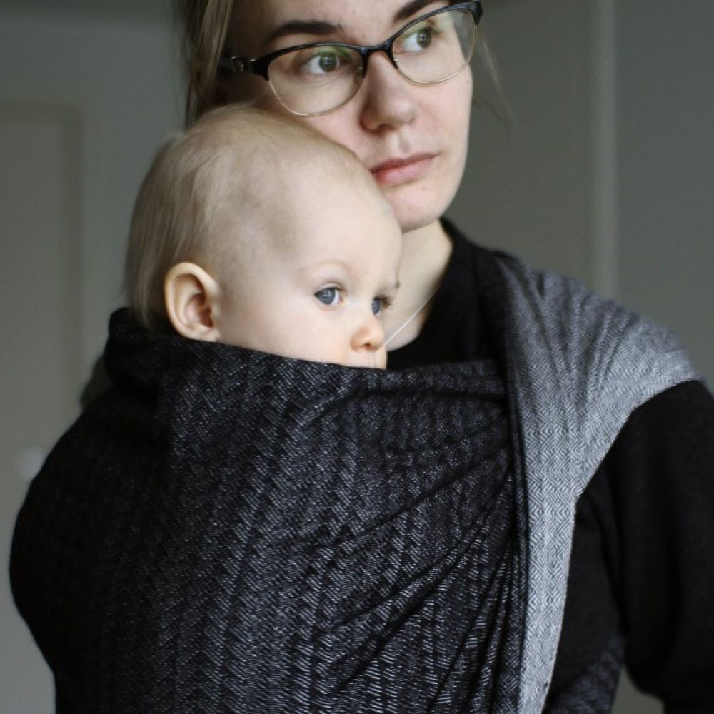 Liinalapsi kantoliina tumma graniitti.