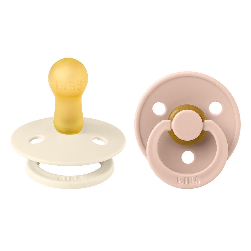 Bibs Colour luonnonkumiset tutit, värit Ivory ja blush.