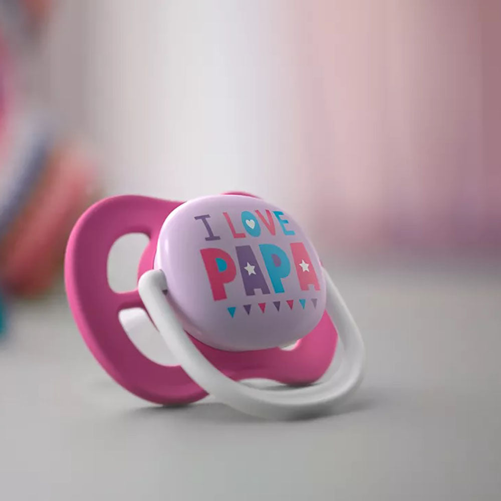 PHILIPS AVENT Ultra Air tutti 2-pack (6-18kk) - Pinkki I love papa.