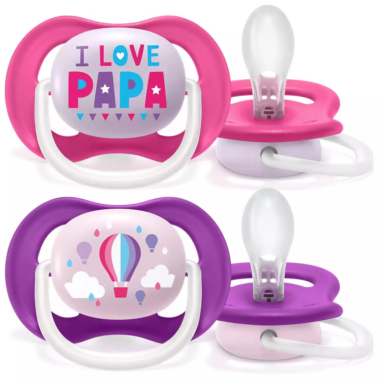 PHILIPS AVENT Ultra Air tutti 2-pack (6-18kk) - Pinkki/Violetti.