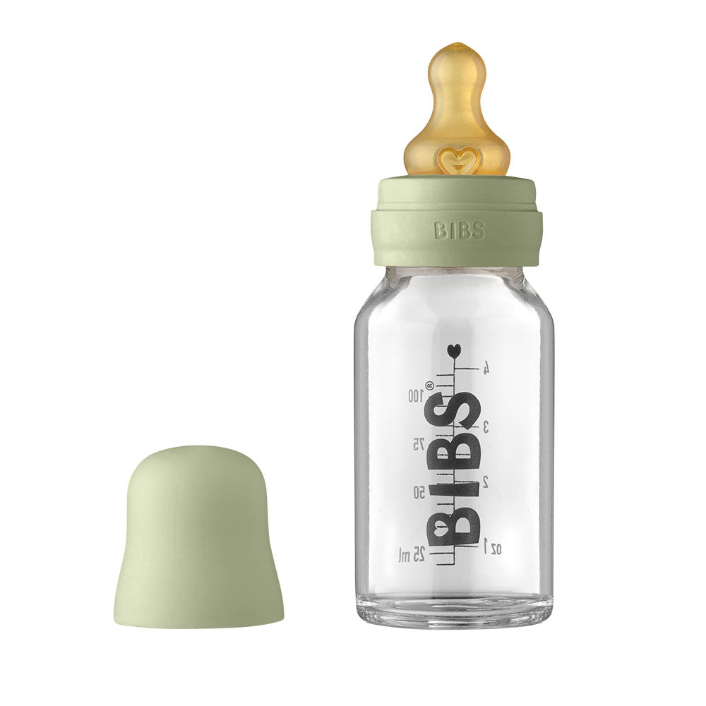 BIBS Lasinen tuttipullo (110ml) - Sage vihreä.