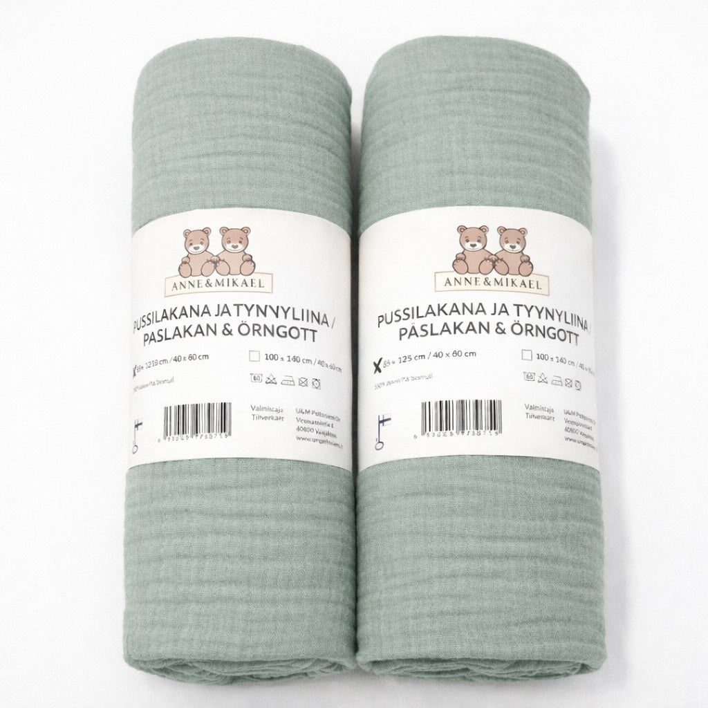 ANNE&MIKAEL Vauvan pussilakanasetti harso (85X125cm) - Salvia