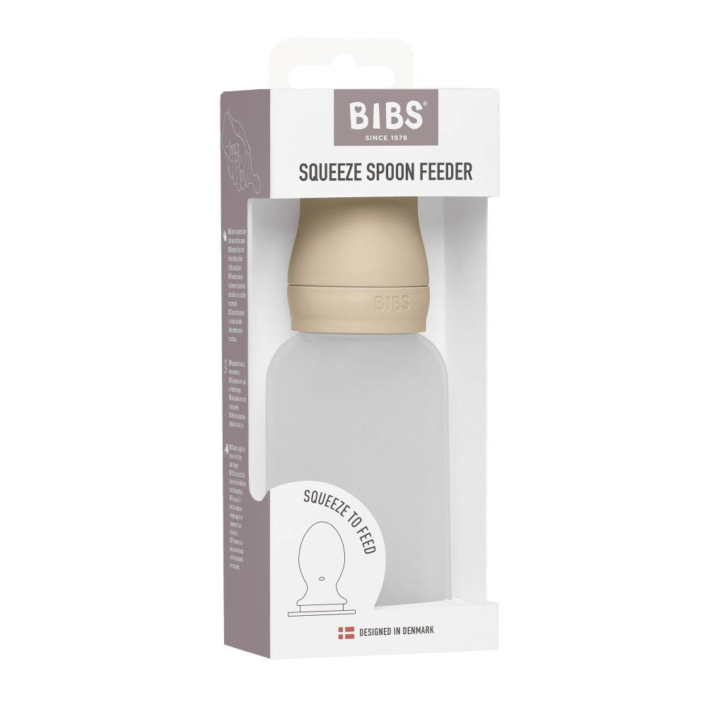 BIBS Maistelututti lusikalla, tuotepakkaus vanilla.