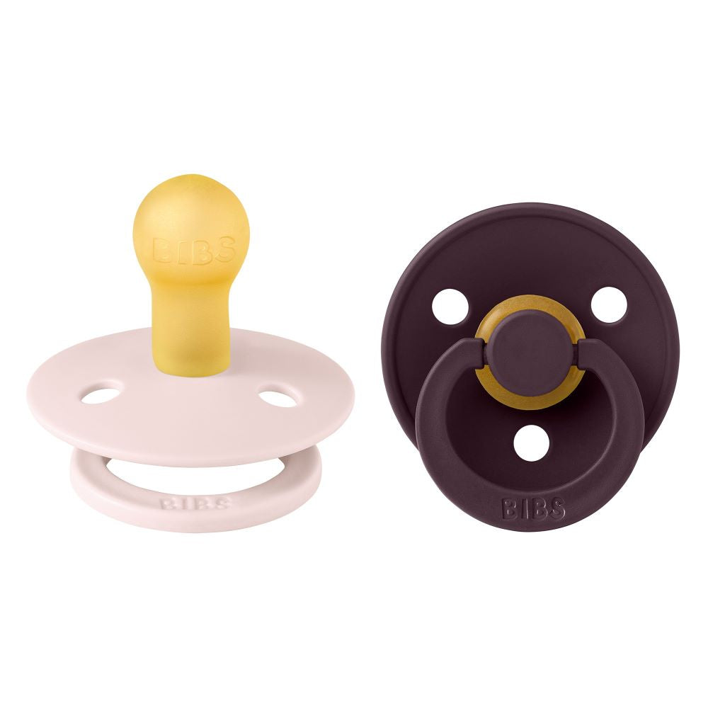 BIBS Colour tutti 2-pack (koko 1), luonnonkumi -  Petal/Plum