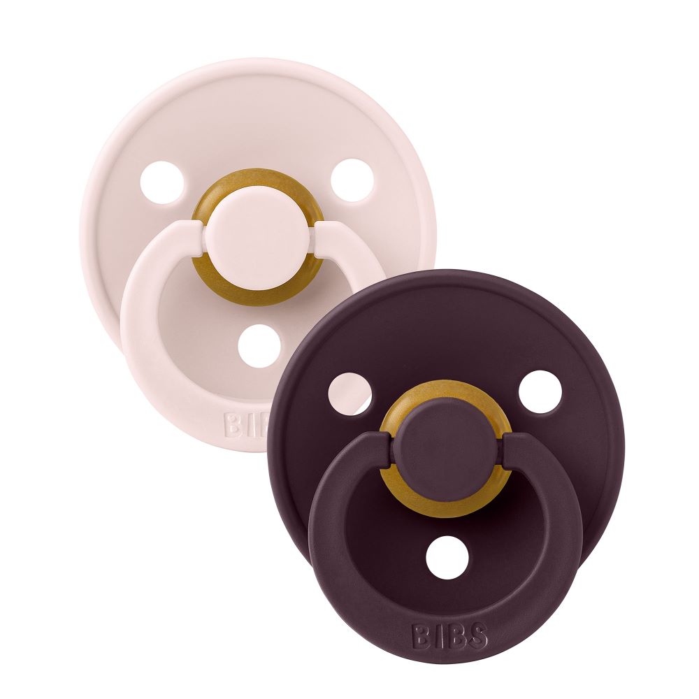 BIBS Colour tutti 2-pack (koko 1), luonnonkumi -  Petal/Plum