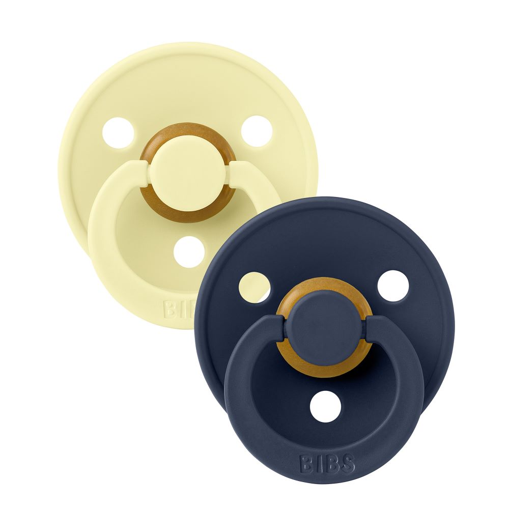 BIBS Colour tutti 2-pack (koko 1), luonnonkumi -  Luna/Deep space