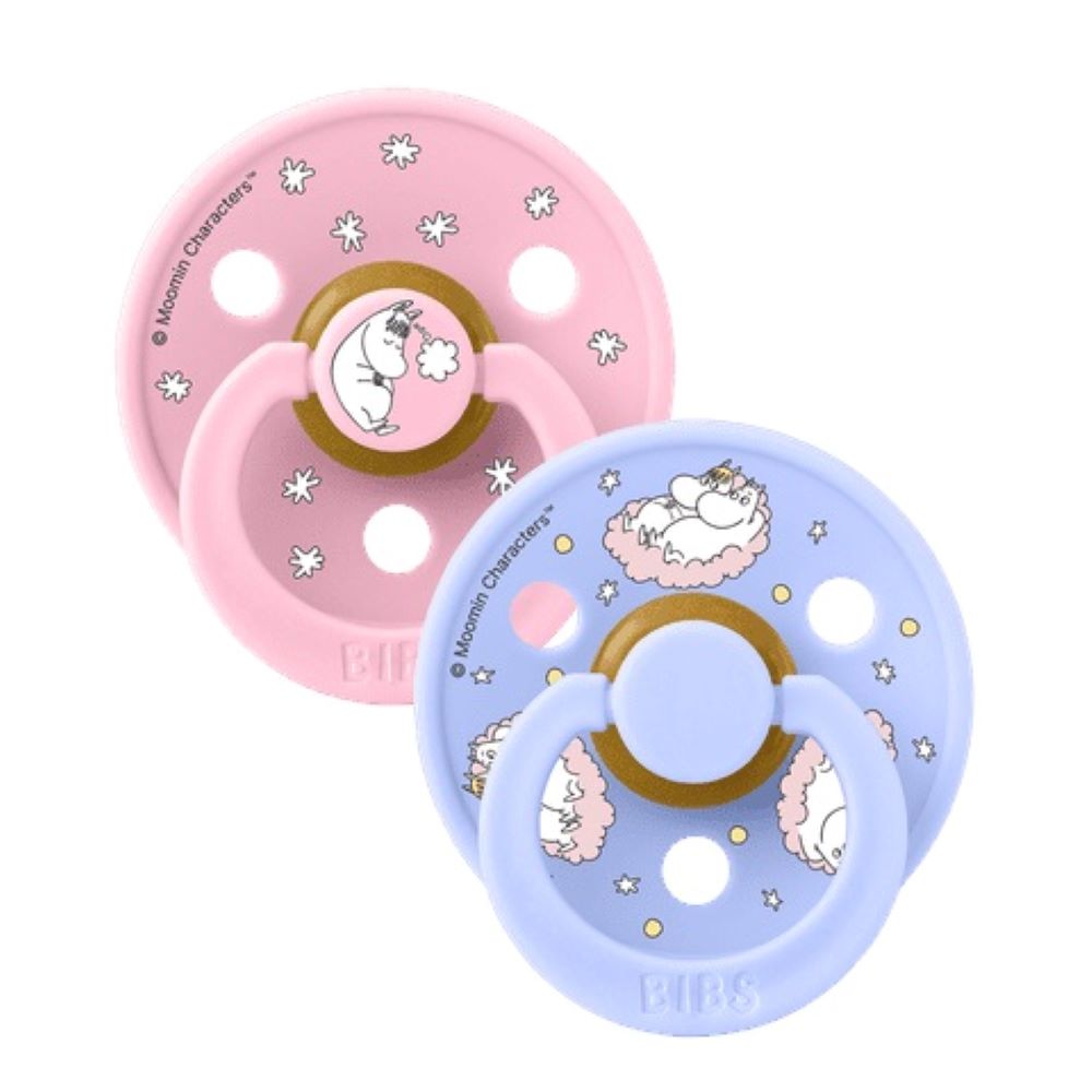 BIBS x Moomin Colour tutti 2-pack (koko 1), luonnonkumi -  Baby Pink Mix