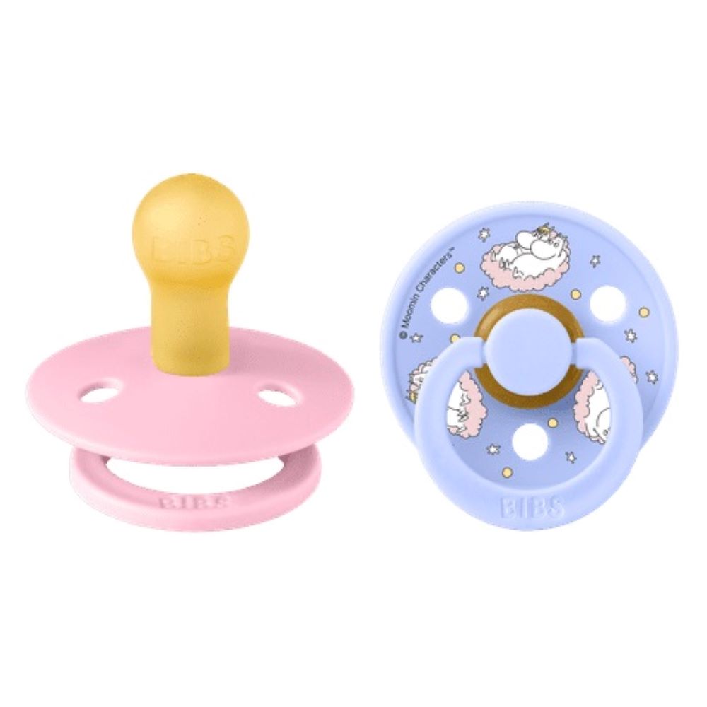 BIBS x Moomin Colour tutti 2-pack (koko 1), luonnonkumi -  Baby Pink Mix