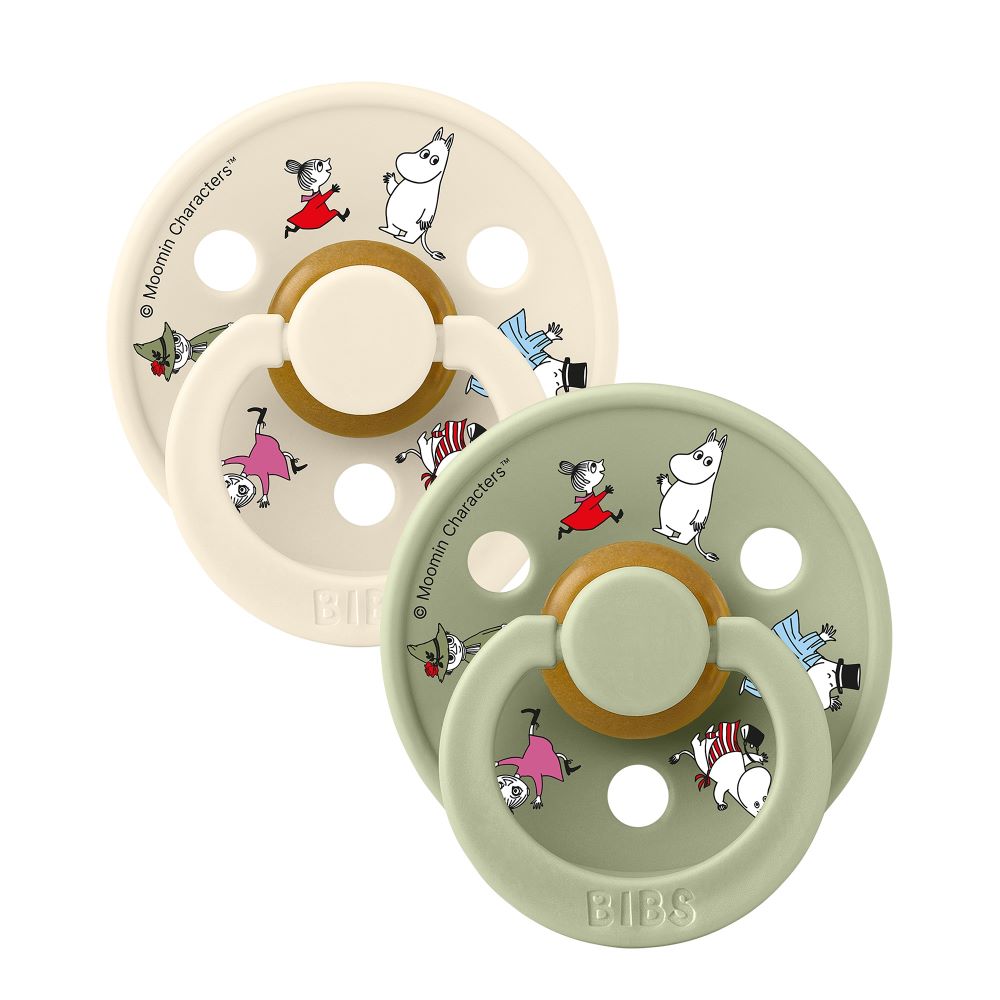 BIBS x Moomin Colour tutti 2-pack (koko 1), luonnonkumi -  Ivory Mix