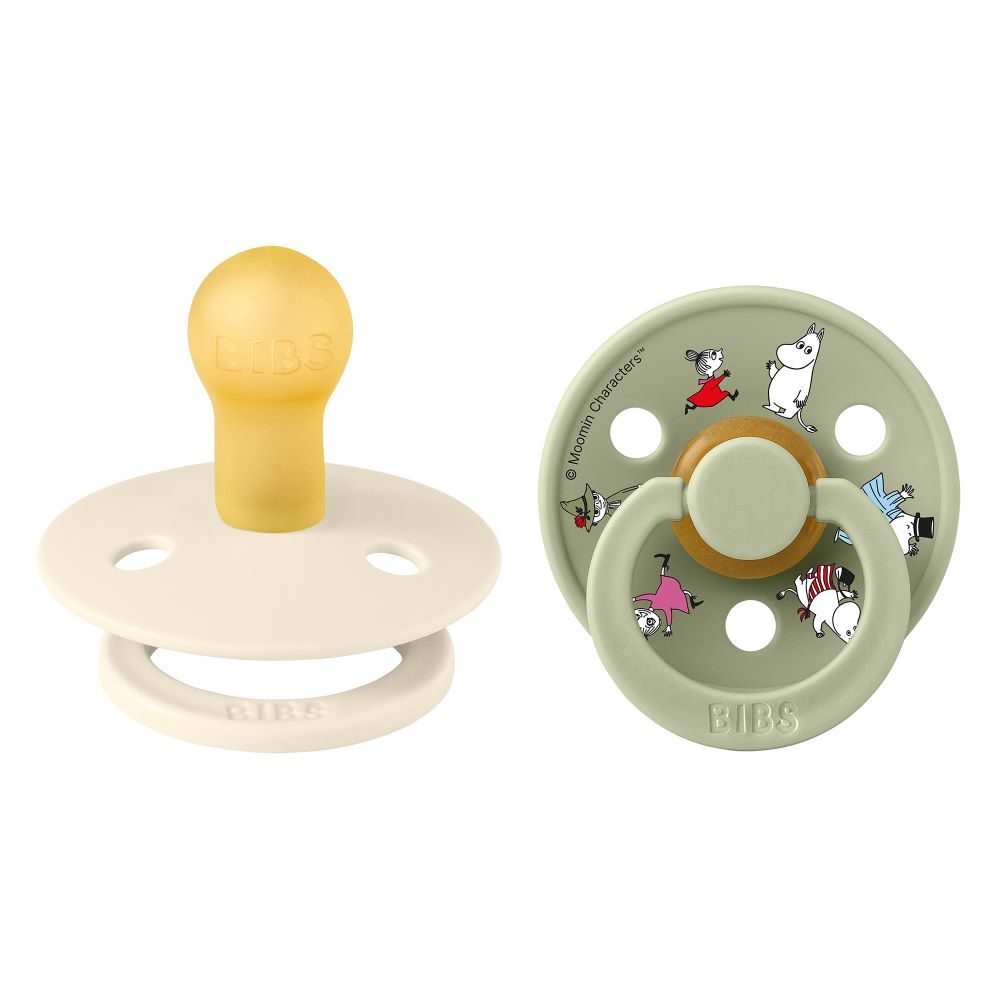 BIBS x Moomin Colour tutti 2-pack (koko 1), luonnonkumi -  Ivory Mix