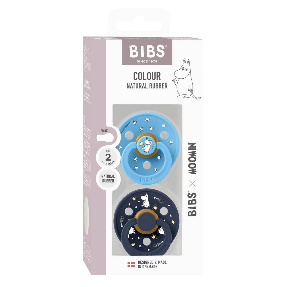 BIBS x Moomin Colour tutti 2-pack (koko 2), luonnonkumi -  Breeze Mix