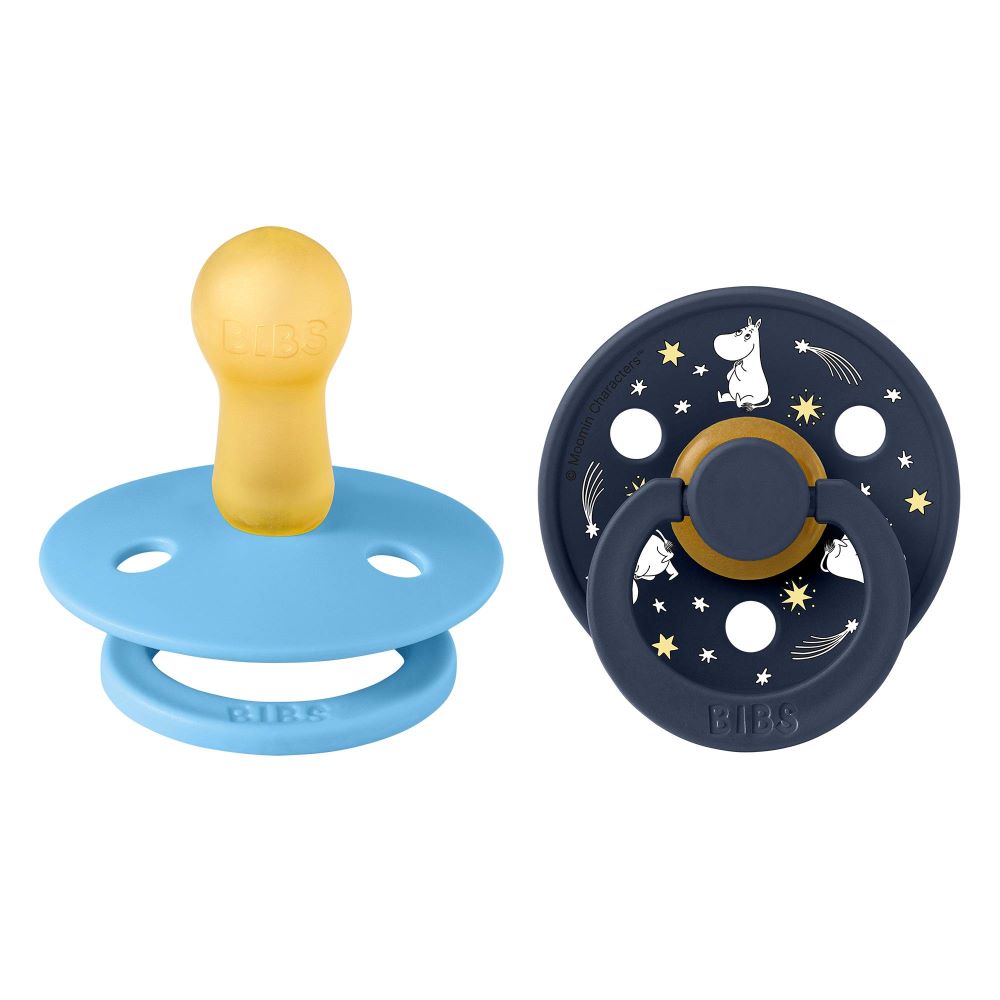 BIBS x Moomin Colour tutti 2-pack (koko 1), luonnonkumi -  Breeze Mix