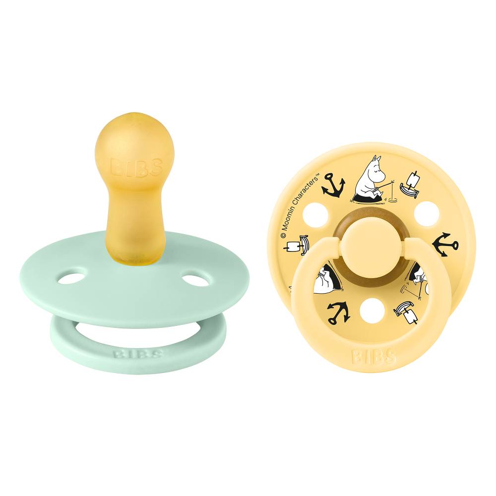 BIBS x Moomin Colour tutti 2-pack (koko 1), luonnonkumi - Nordic Mint Mix