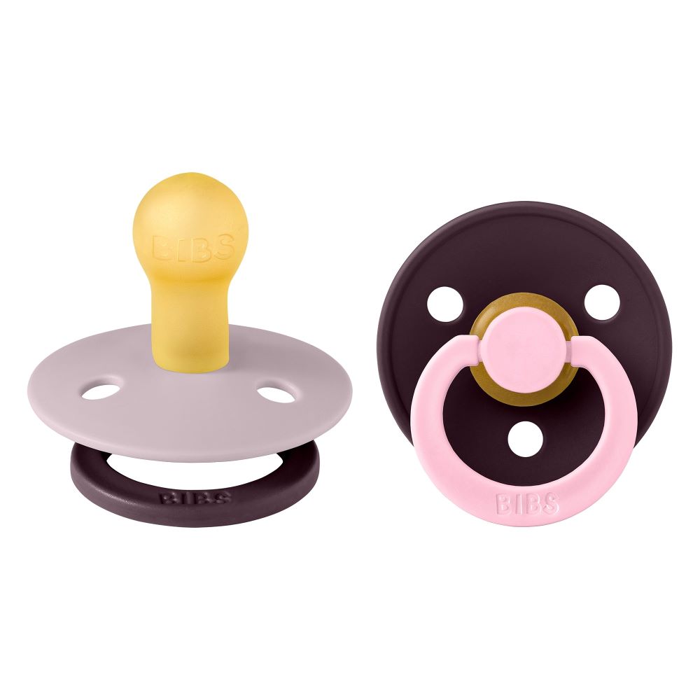 BIBS Studio Colour Fusion tutti 2-pack (koko 1), luonnonkumi - Dusky Lilac Plum mix