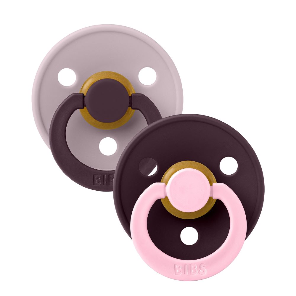 BIBS Studio Colour Fusion tutti 2-pack (koko 1), luonnonkumi - Dusky Lilac Plum mix