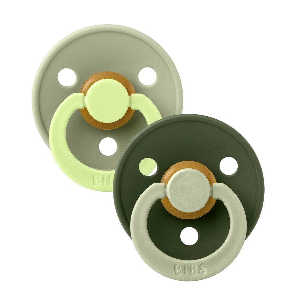 BIBS Studio Colour Fusion tutti 2-pack (koko 1), luonnonkumi - Sage Hunter Green mix
