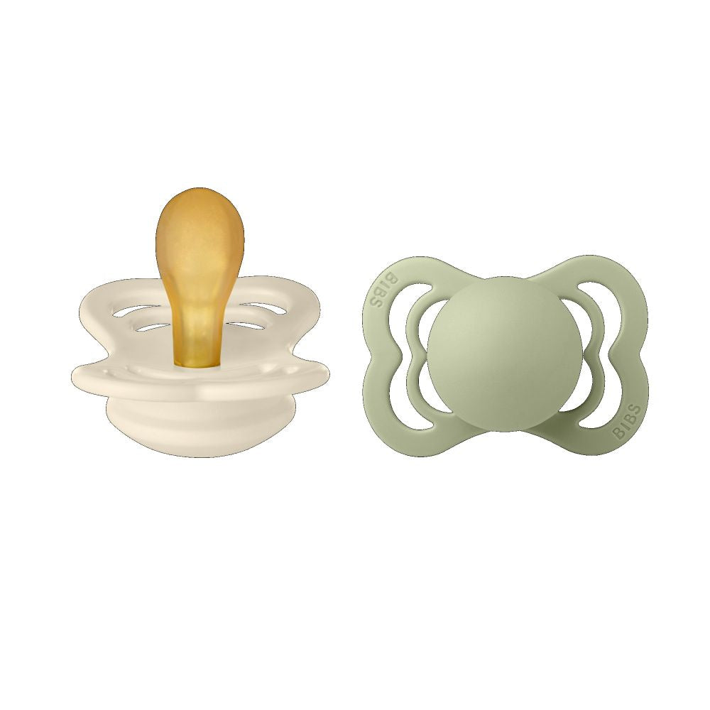 BIBS Supreme tutti 2-pack (koko 1), luonnonkumi - Ivory/Sage