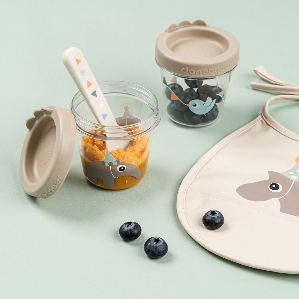 DONE BY DEER Eväsrasiat (2 kpl) Baby food container Celebration - Sand