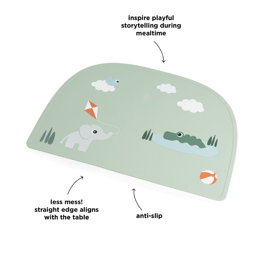 DONE BY DEER Silikoninen ruokailualusta Playground - Green