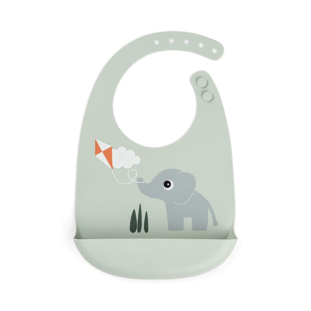 DONE BY DEER Silikoninen ruokalappu Playground - Green