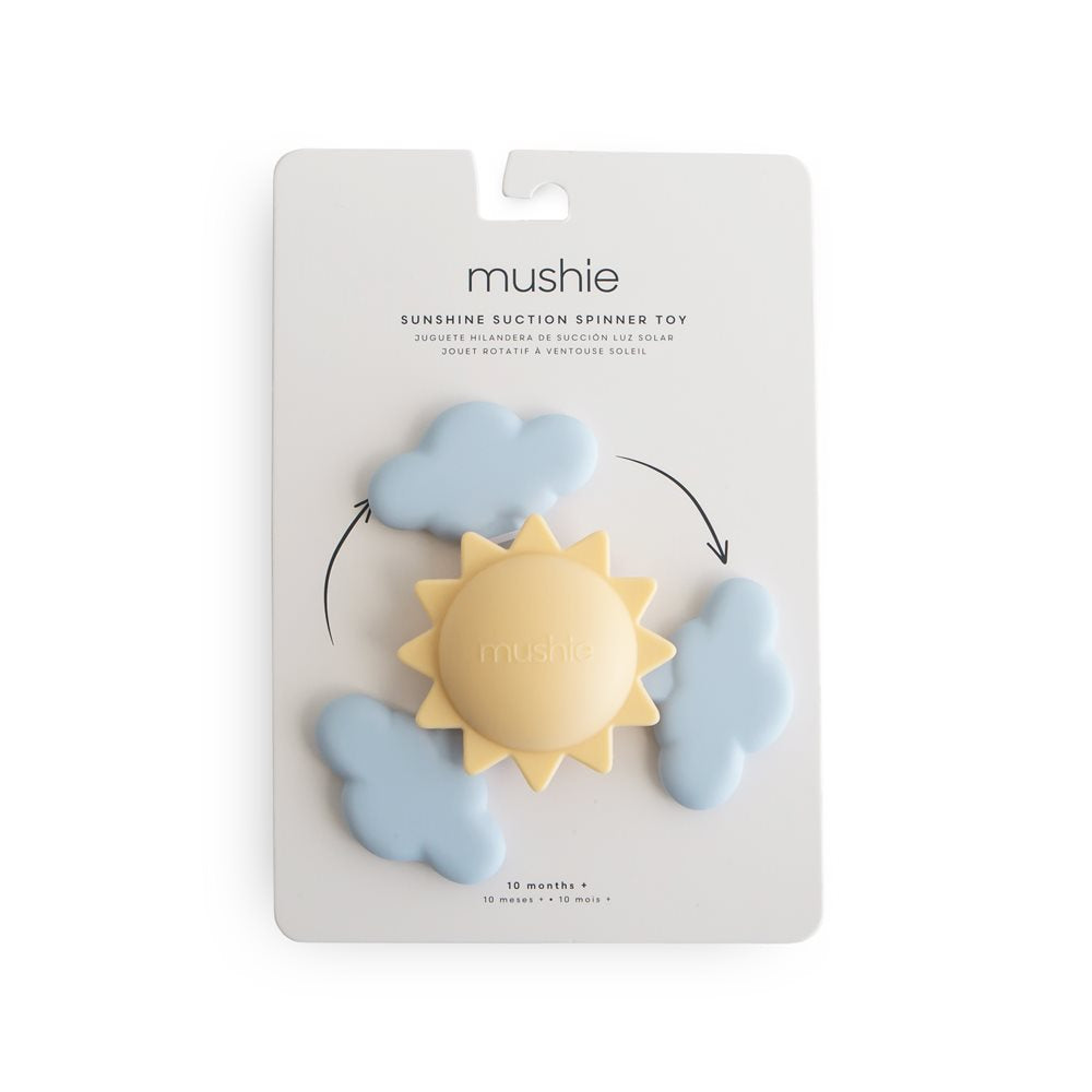 MUSHIE Aktiviteettilelu imukupilla Spinner Toy - Sunshine