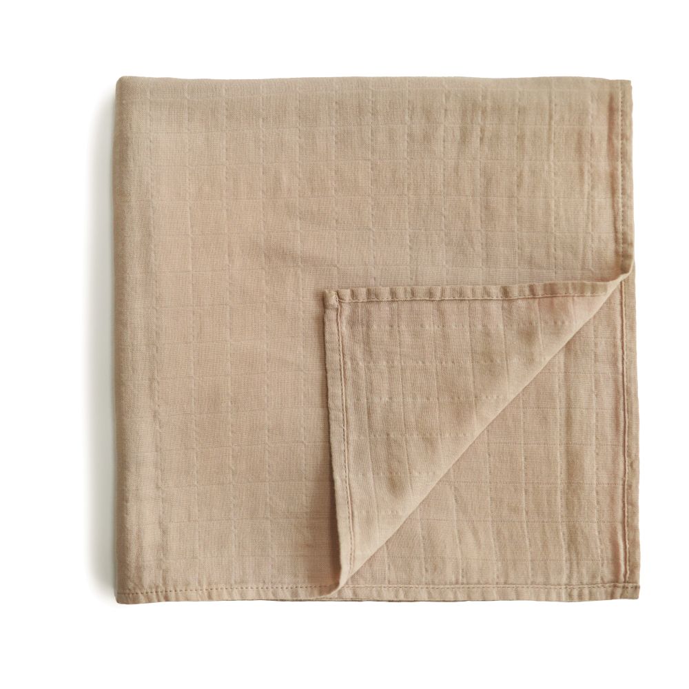 MUSHIE Swaddle harsoviltti (120x120cm) - Pale Taupe