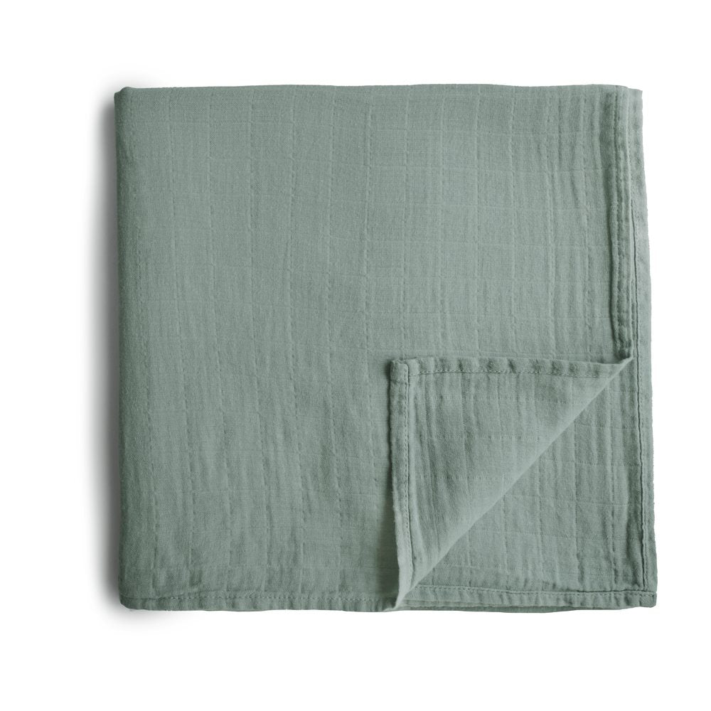 MUSHIE Swaddle harsoviltti (120x120cm) - Roman Green