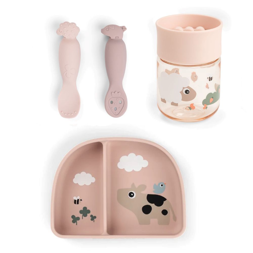 DONE BY DEER Tiny Farm ruokailusetti harjoittelumukilla - Powder